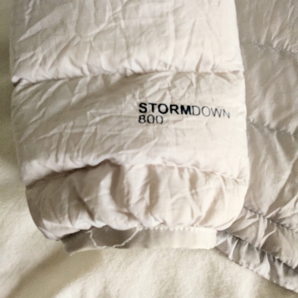 *EDDIE BAUER* First Ascent Stormdown 800 Down Jacket Beige WINDPROOF Medium - Picture 5 of 7